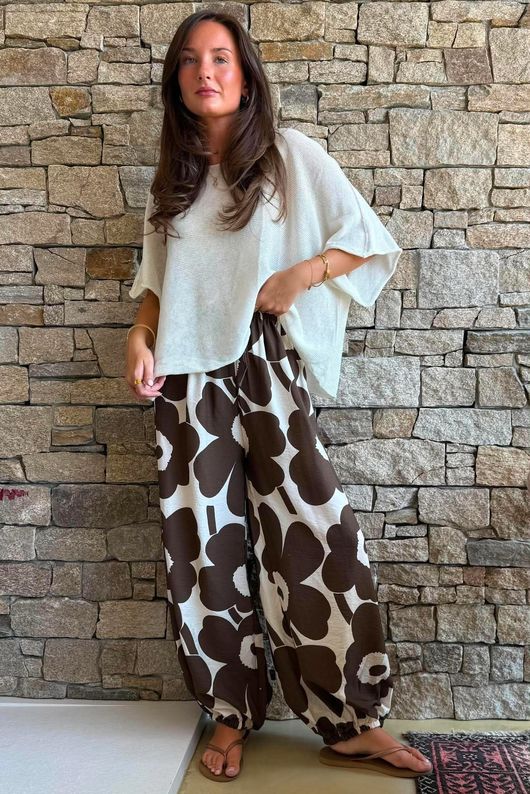 Carnaby Balloon Cuff Pant Chocolate & Calico